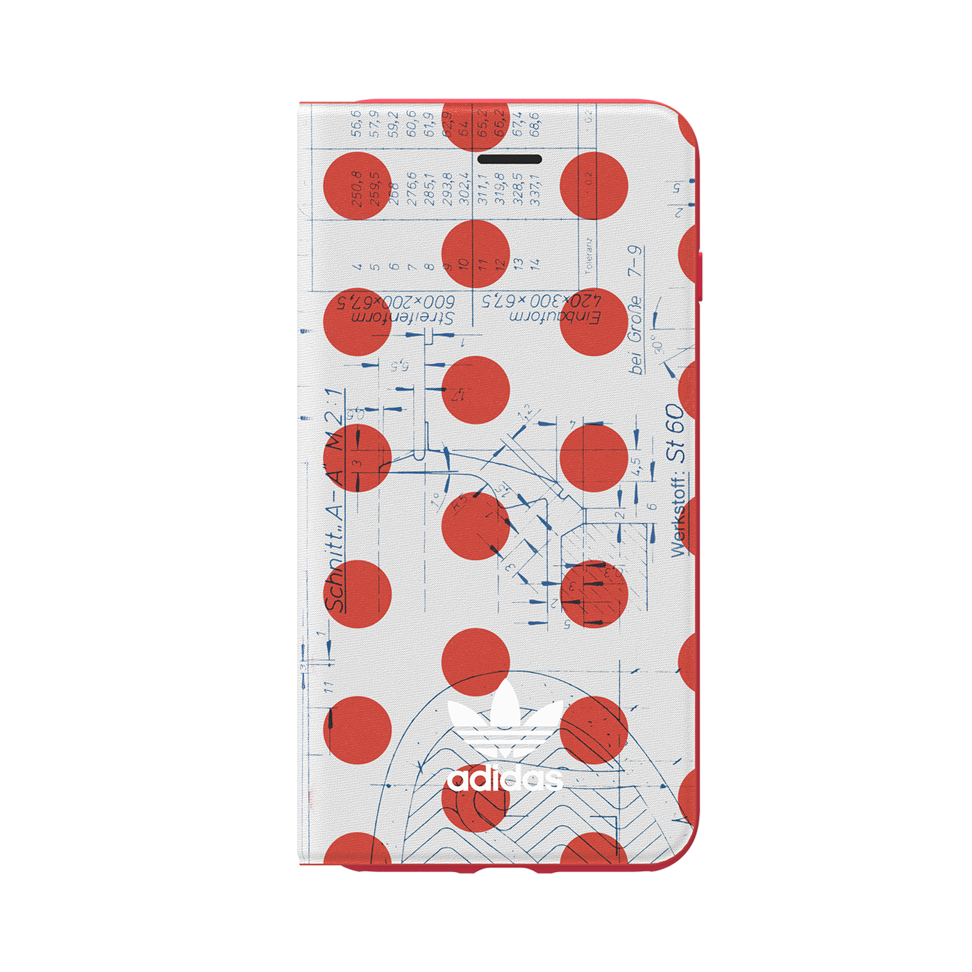 adidas Originals 70s Trefoil Booklet Case Red - White iPhone 3 29208