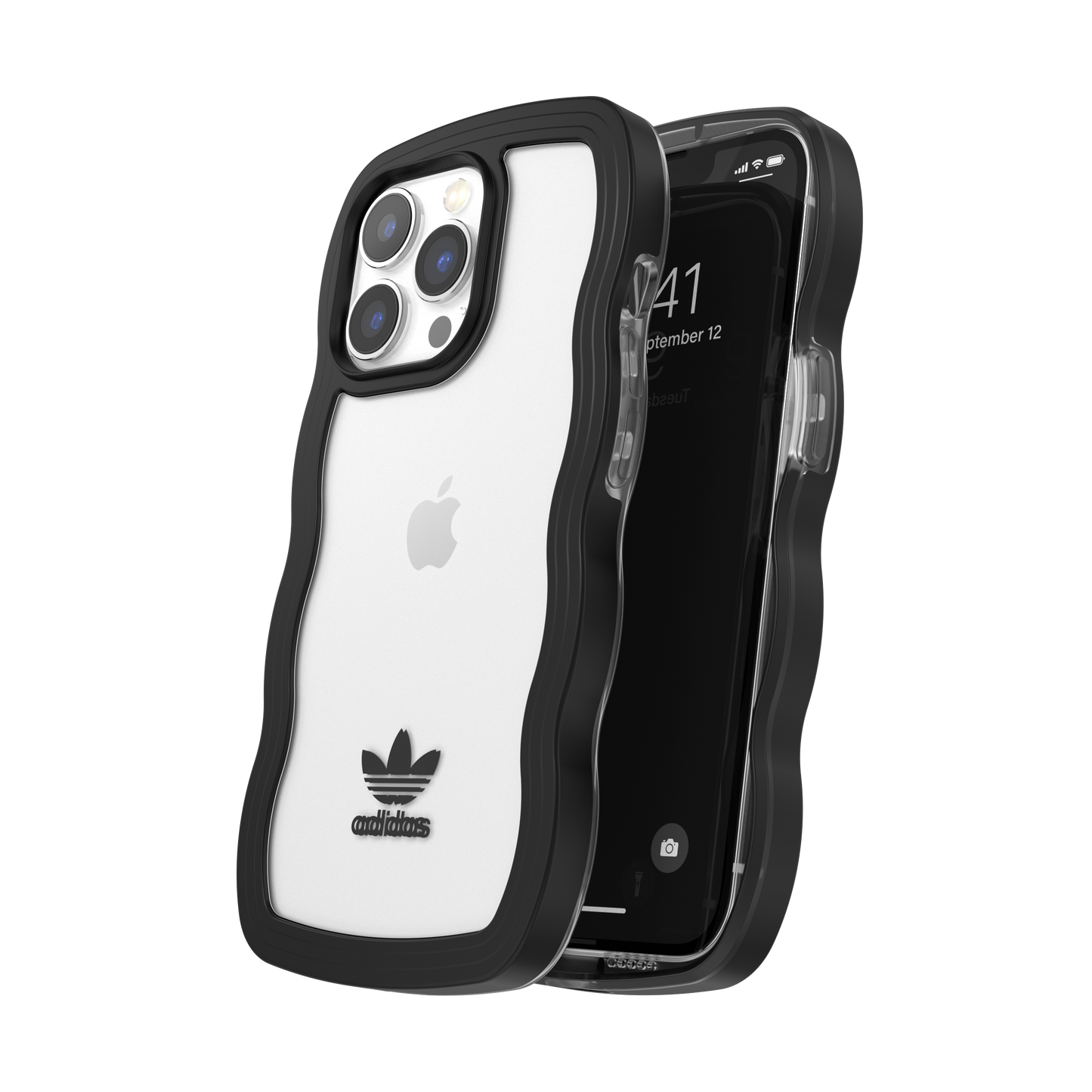 Wavy Case Clear - Black for iPhone